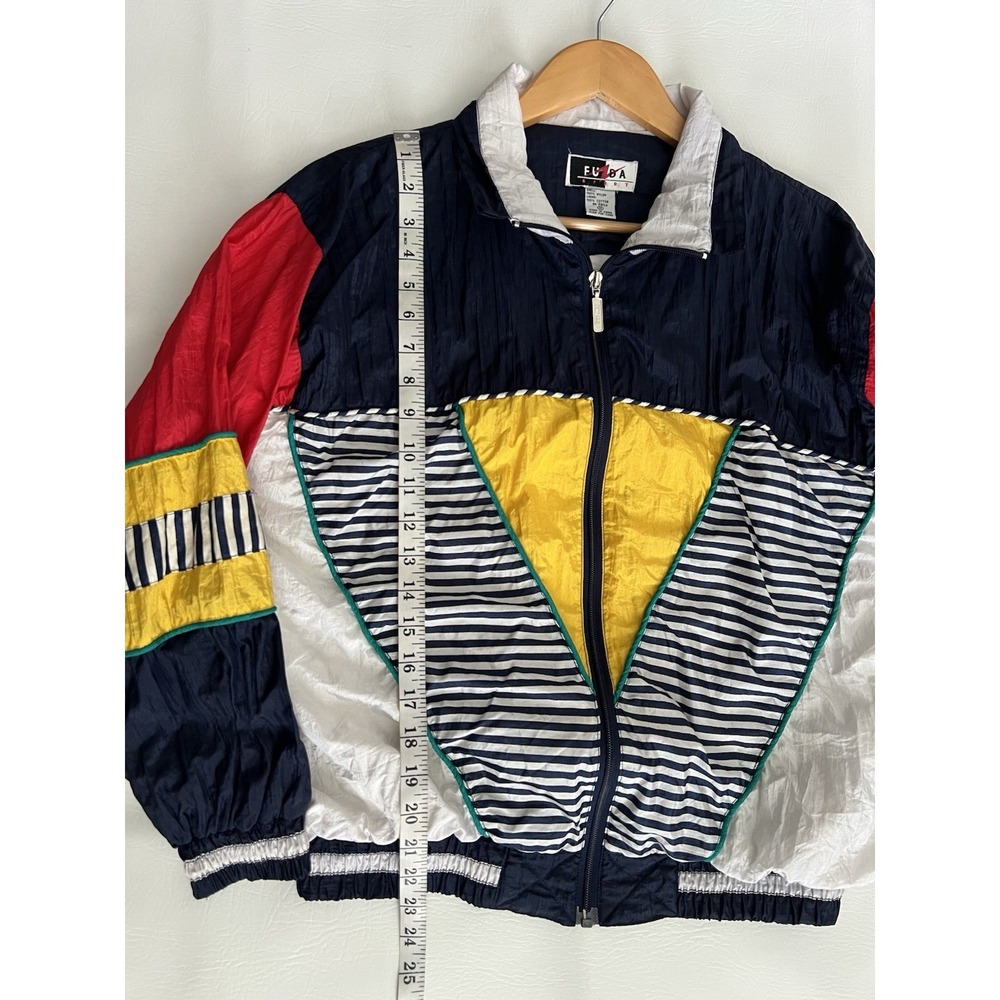 Fuzda Sport Vintage Windbreaker Jogging Running Multicolor Jacket Medium Retro - Picture 13 of 14